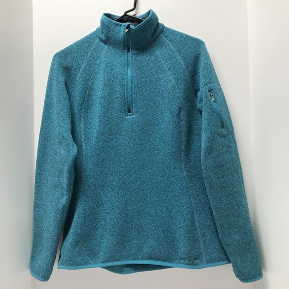 Eddie Bauer Blue & Gray Marled 1/4 Zip Pullover - Picture 1 of 11